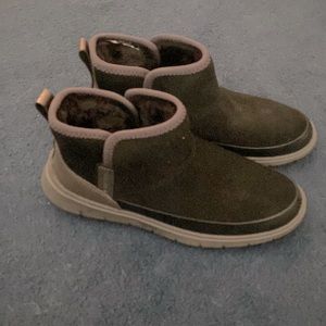 Cole Haan Zero Grand suede booties with furry lining